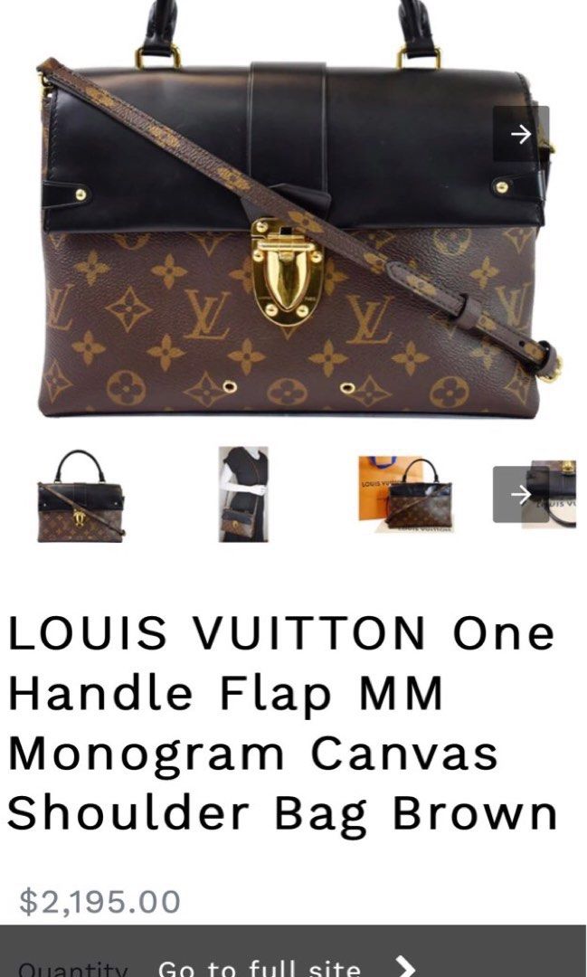 LOUIS VUITTON One Handle Flap MM Monogram Canvas Shoulder Bag Brown