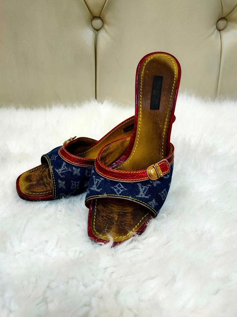 louis vuitton denim sandals