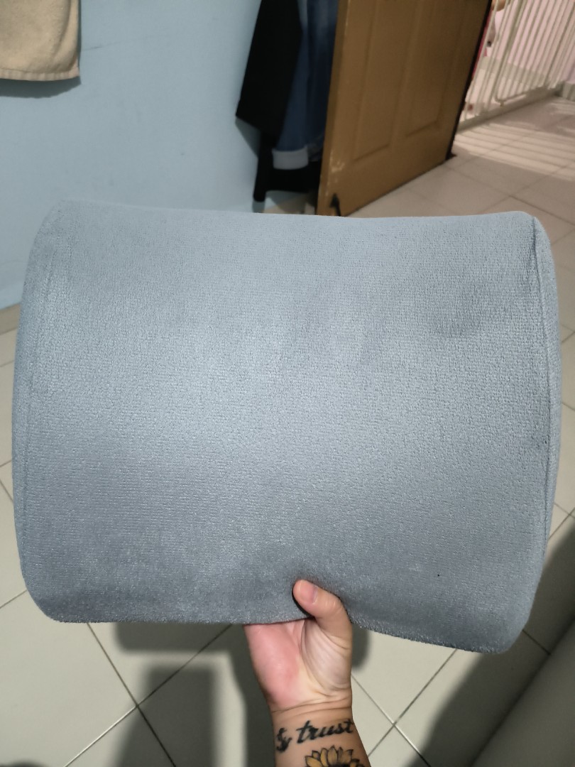 Lumbar Support Pillow- Memory Foam Car Back Support for Driving  Fatigue/Back Pain Relief - Dual Straps Better Fix The Back Support -Gray