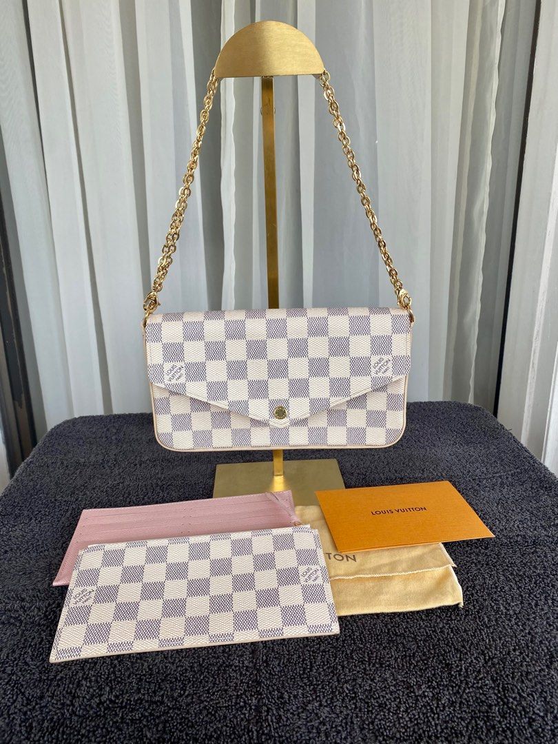 Louis Vuitton Felicie Pochette Damier Azur Canvas, Luxury, Bags & Wallets  on Carousell