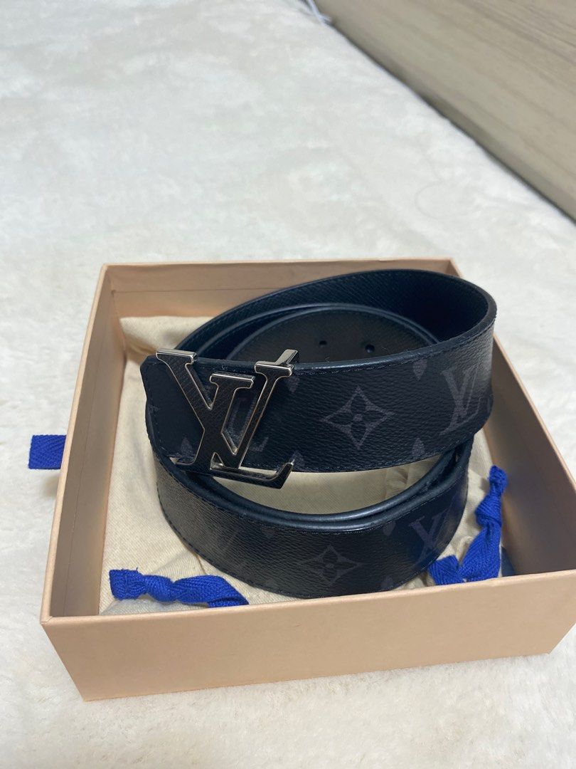 Louis Vuitton LV Initiales Reversible Belt Monogram Eclipse Taiga 40MM  Black