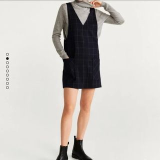 Mango black plaid jumper
