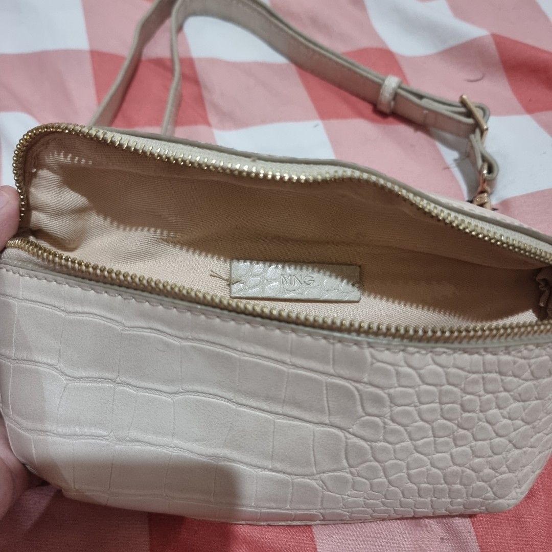 Preloved MANGO Croc Effect Belt bag Original