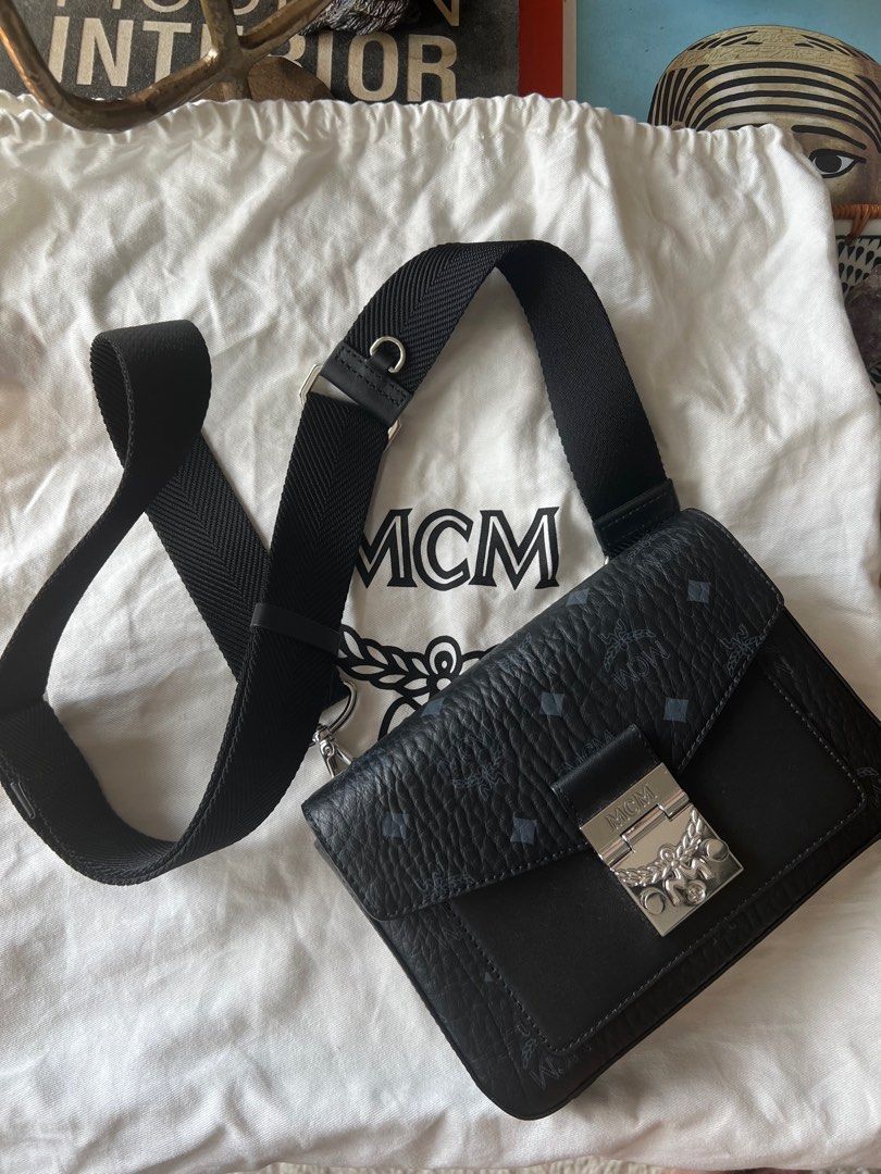 MCM Small Visetos Millie Cross Body Bag in Black