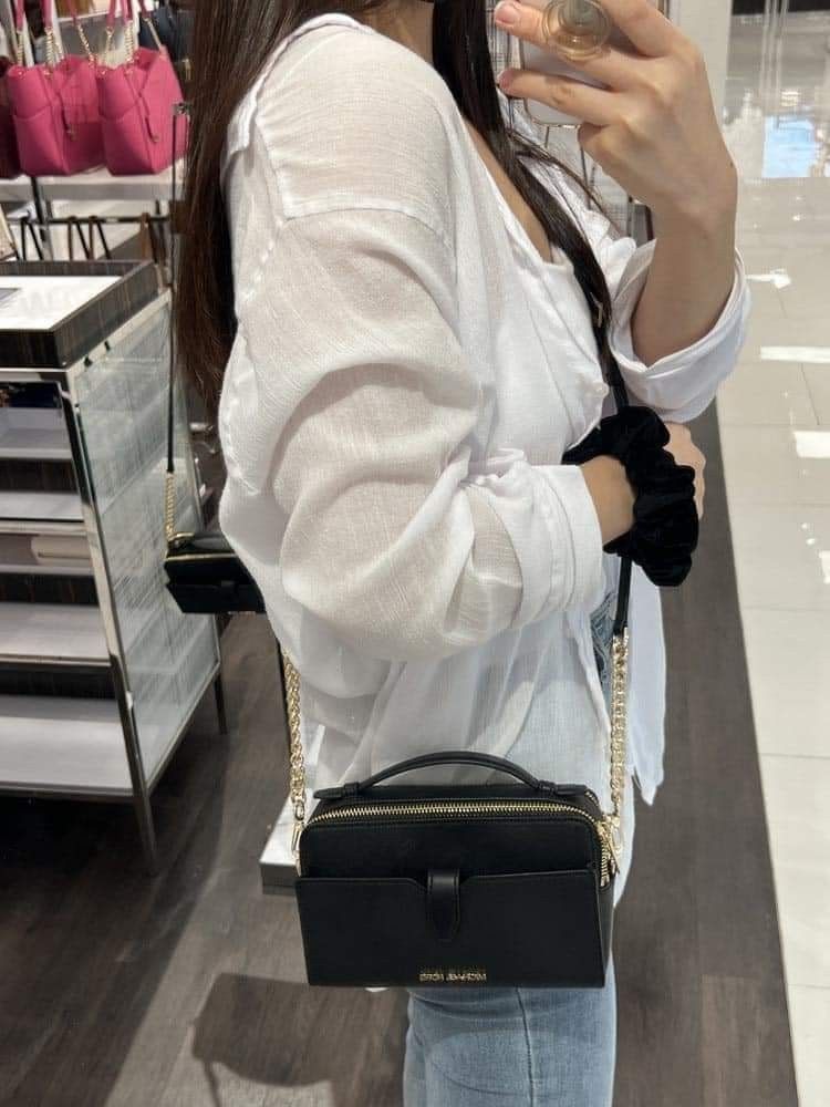 Jet set travel saffiano leather smartphone crossbody black shop