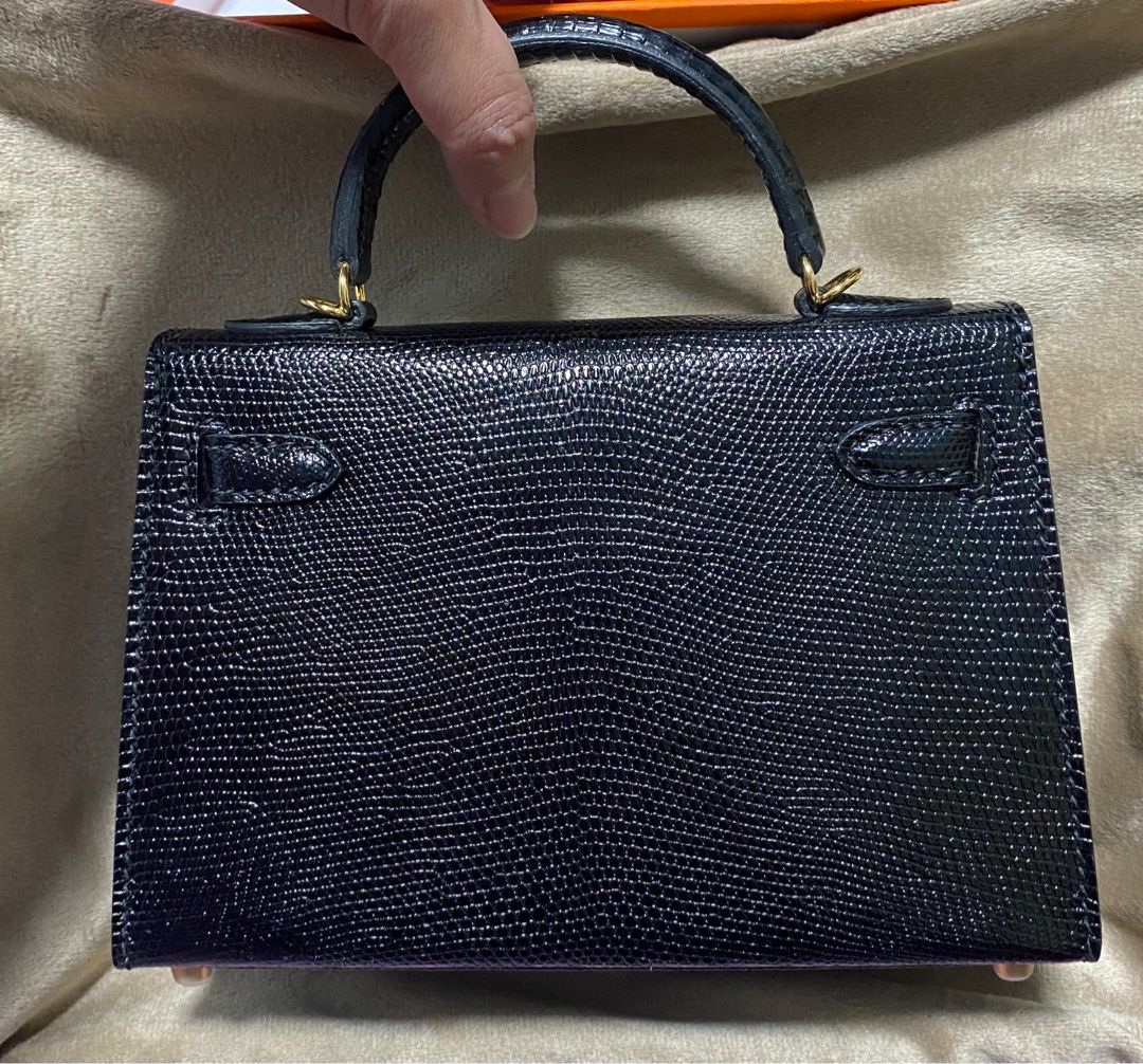 FINAL SALE MINI KELLY 19CM IN GENUINE LIZARD SKIN Crossbody