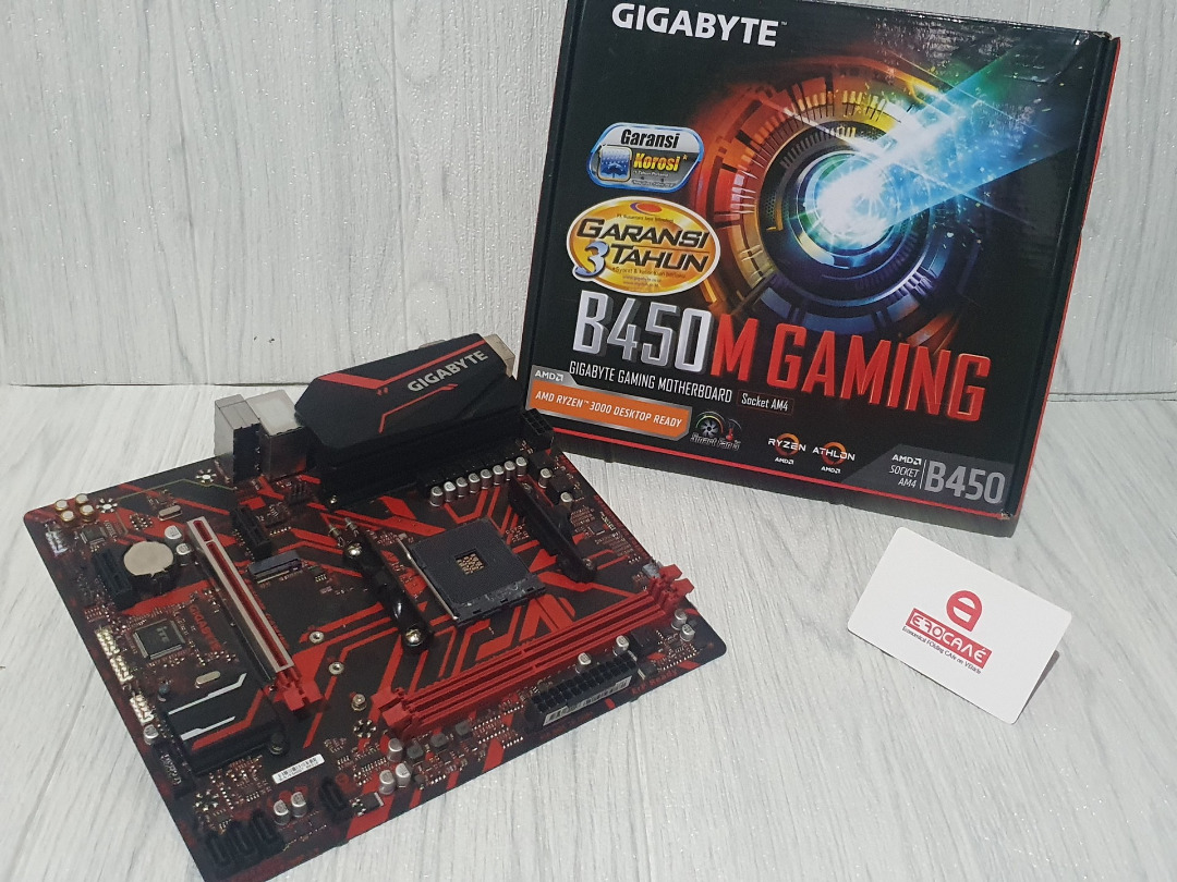 Mobo AMD B450 AM4 Gigabyte B450M Gaming support Ryzen 5000 on Carousell