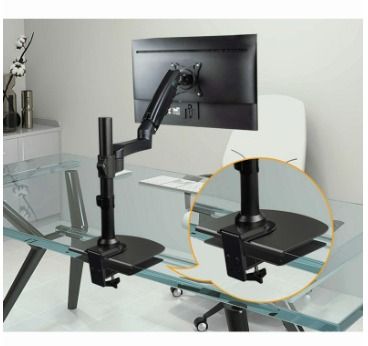 Monitor Arm Mount Clamp with Laptop Tray Holder Bracket | Fully ...