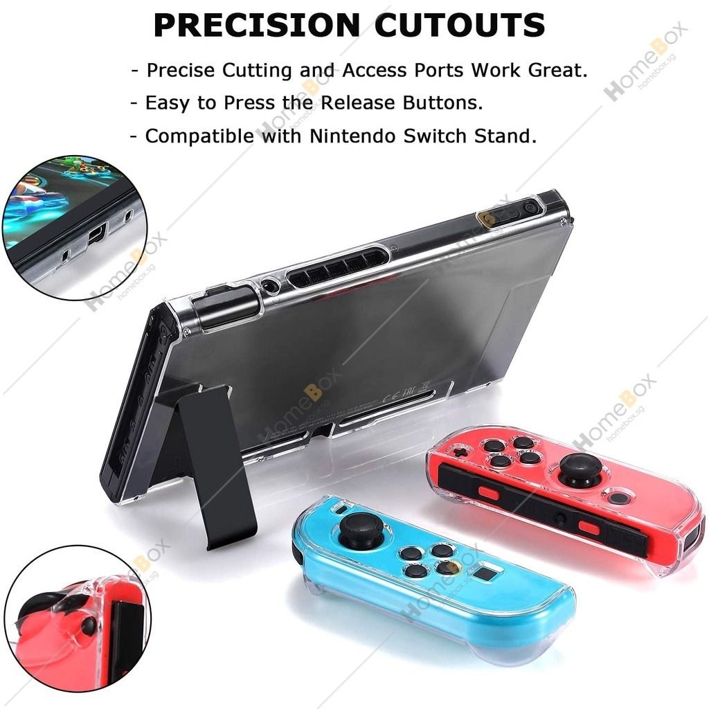 Nintendo Switch OLED Crystal Case Transparent Crystal Hard Shell Casing ...