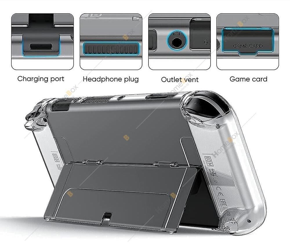 Nintendo Switch OLED Crystal Case Transparent Crystal Hard Shell Casing ...