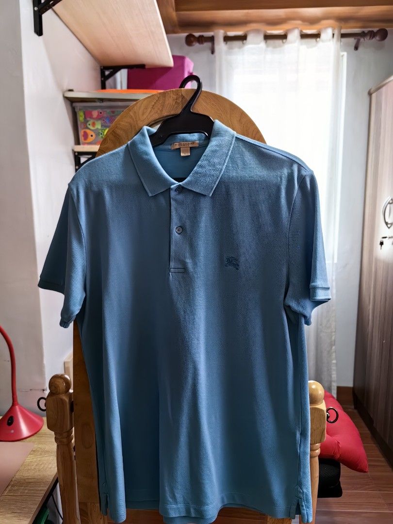 Blue burberry polo shirt online