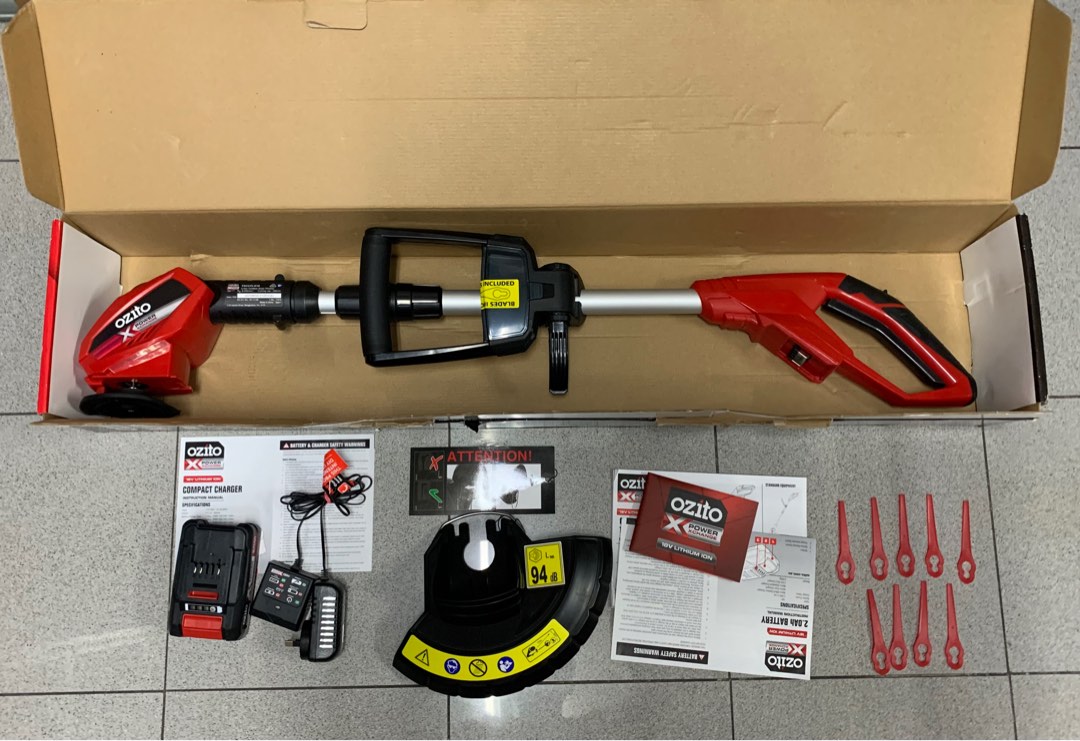 Ozito PXCLTK218 18V Cordless Grass Trimmer Kit, Furniture & Home