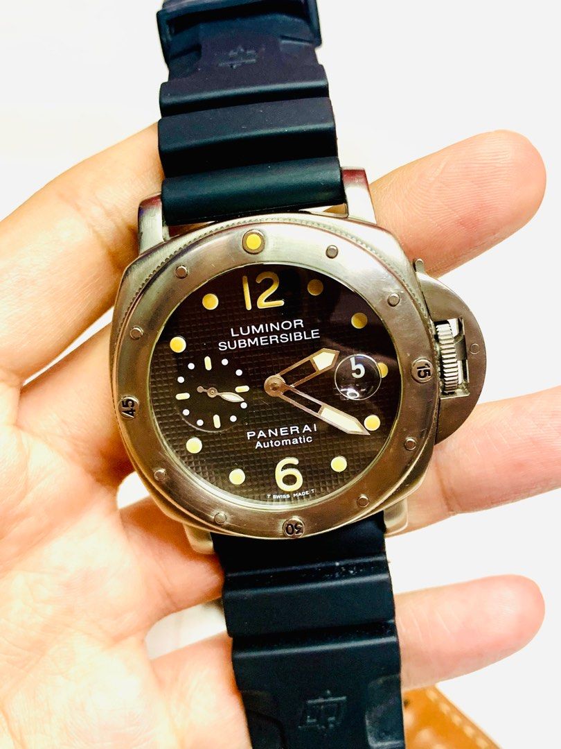 PANERAI Luminor Submersible Titanium 44mm Automatic Watch Limited Edition OP 6528 Original Leather Strap Buckle