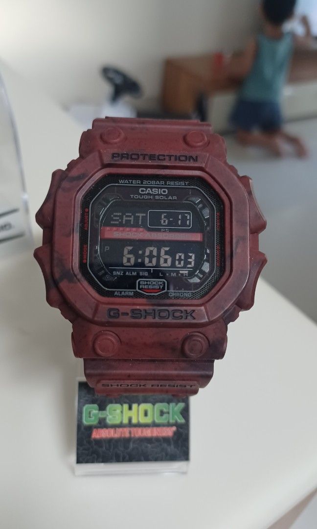 G shock petak king hot sale merah