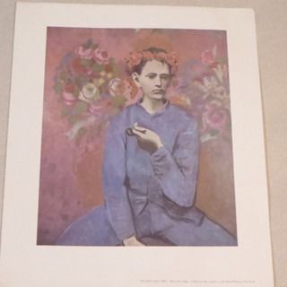 Vintage 1954 Picasso “Boy with a Pipe” Portrait Art Print
