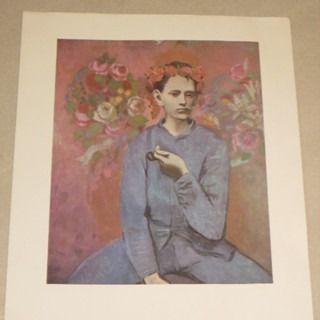 Vintage 1954 Picasso “Boy with a Pipe” Portrait Art Print