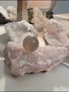 Pink Apophyllite Raw Cluster Strawberry Slice Pie Slab Crystal Crystals