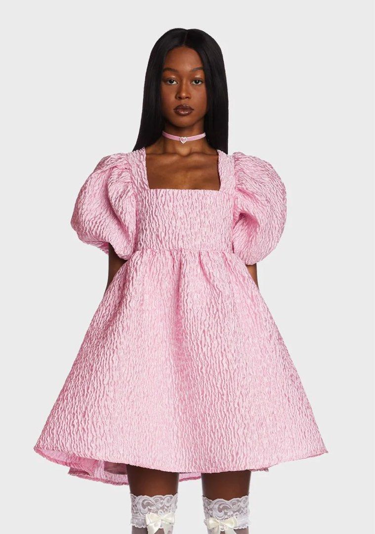 Pink jacquard dress top