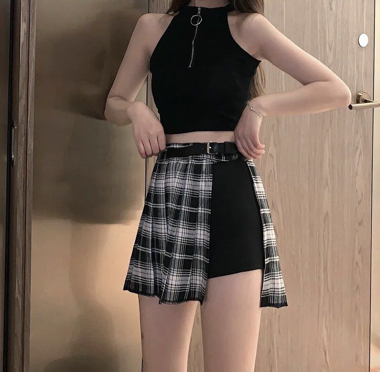 Pleated Half Skirt Shorts Women s Fashion Clothes on Carousell
