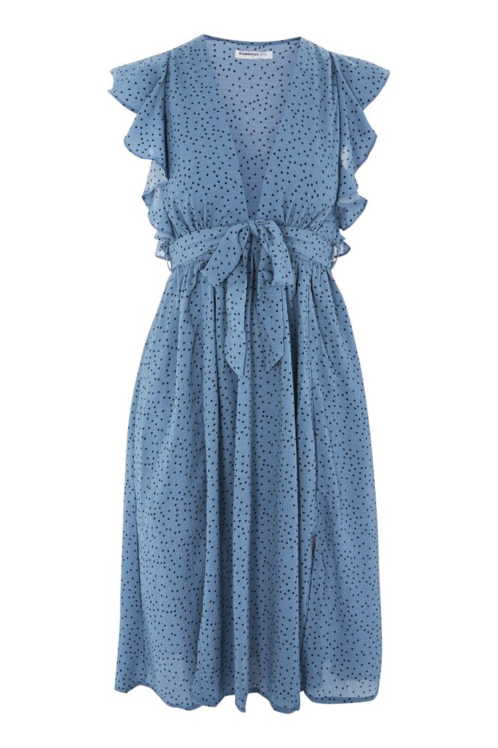 Polka dot plunge midi dress by glamorous clearance
