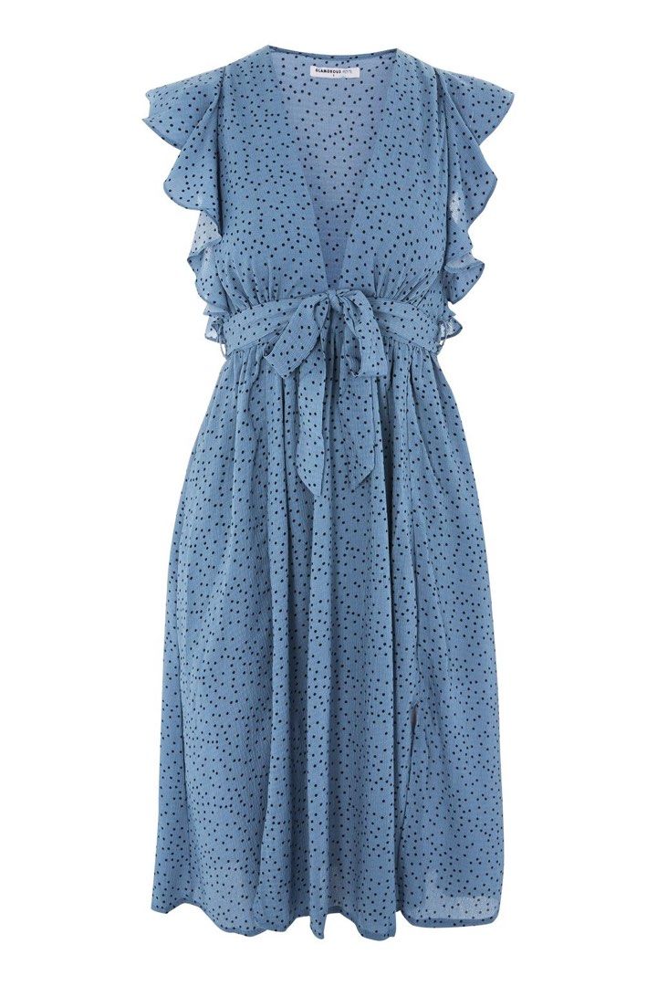 Polka dot plunge shop midi dress by glamorous