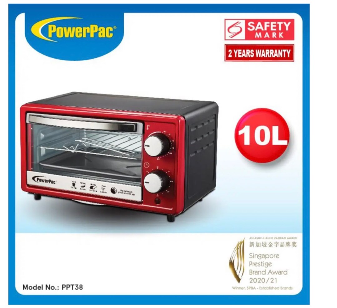 PowerPac toaster electric oven 10l, TV & Home Appliances, Kitchen Appliances, Ovens & Toasters