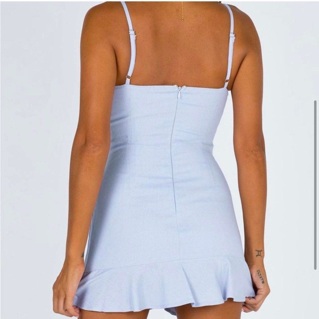 Princess Polly Cottage Hill Baby Blue Mini Dress