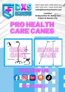 PRO HEALTH CARE QUAD CANE AND SINGLE CANES FOR OLDER