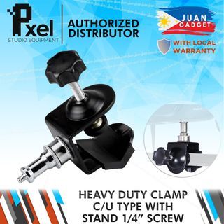 Pxel AA-UC2 Heavy Duty Clip Clamp C / U Type Photo Studio Light With Stand 1/4" Screw for Studio Flash  | JG Superstore