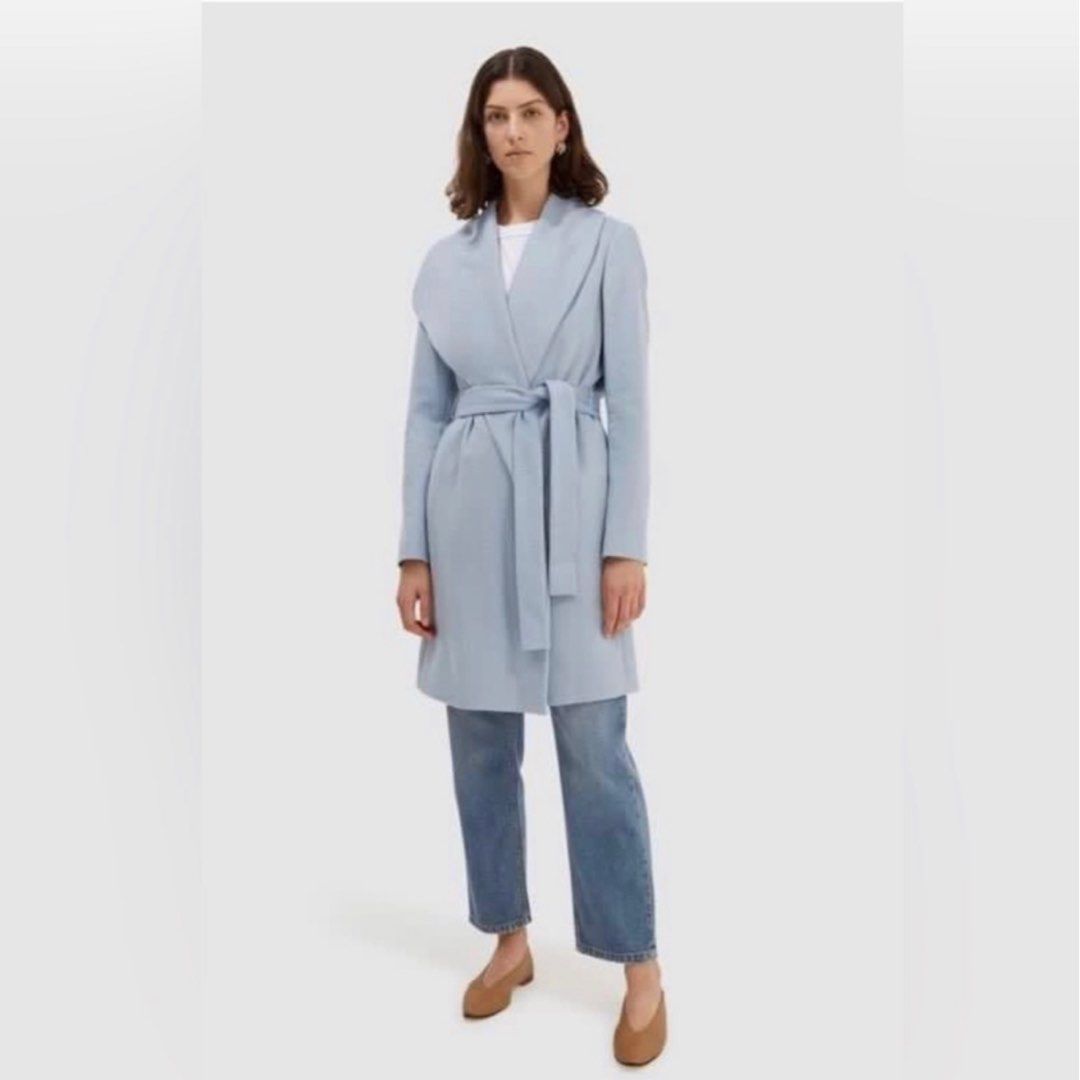 Wool drape coat top