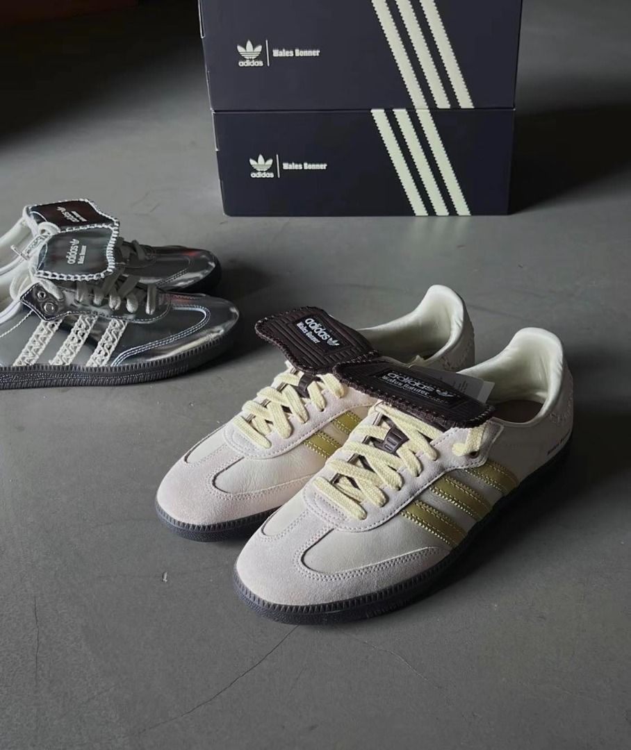adidas gazelle silver green womens Adidas x Wales Bonner Samba Shoes  Extra Butter