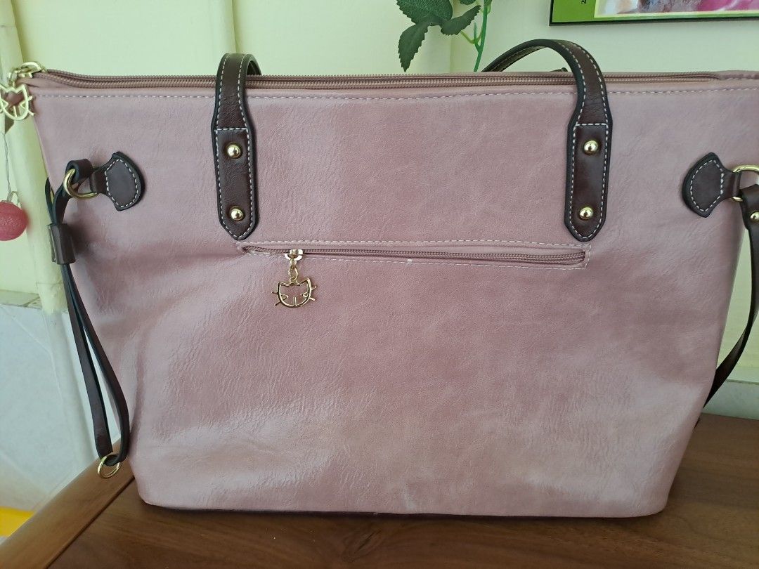 2 bags for 30 only Sammao Shoulder and Sling Bag Set in Dusty Pink with free Cream Best maroon dust bag