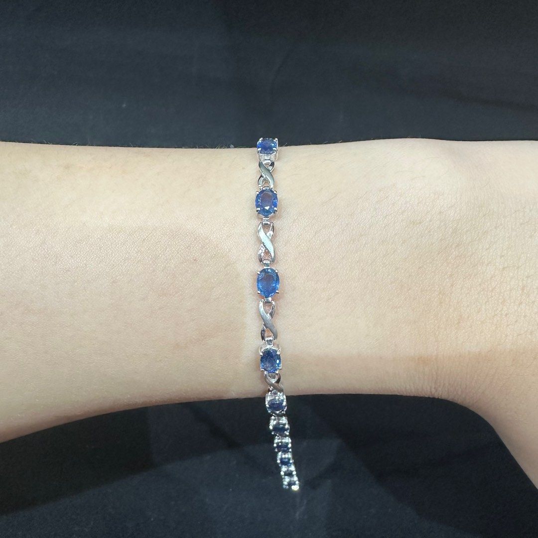 Sapphire Bracelet In 18 Karat White Gold Women s Fashion Jewelry