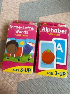 School Zone Flash Cards - Alphabet Flash Cards / Three letter Words Puzzle Cards - Ages 3 and Up, Preschool to First Grade, Uppercase and Lowercase Letters, ABCs, Word-Picture Recognition, Animals, Card Game, Matching, and More
