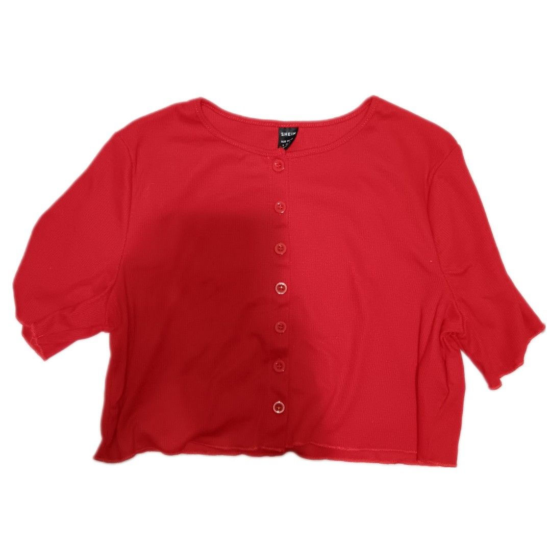 Shein Red Top, Women's Fashion, Tops, Blouses on Carousell