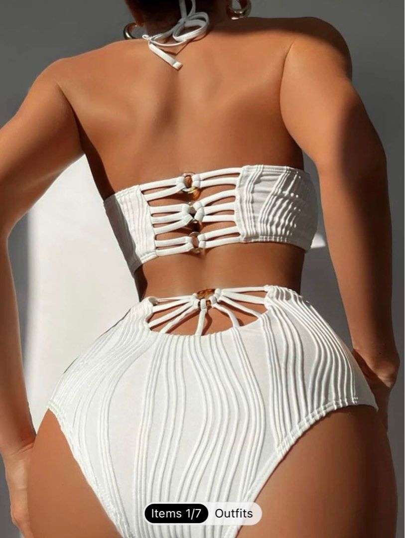 Halter high waisted two piece swimsuit outlet