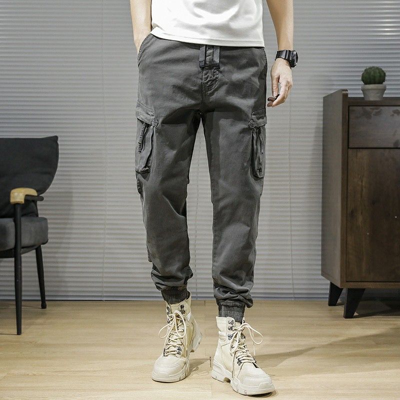 Size 28 38 men cargo jogger long pants elastic waist