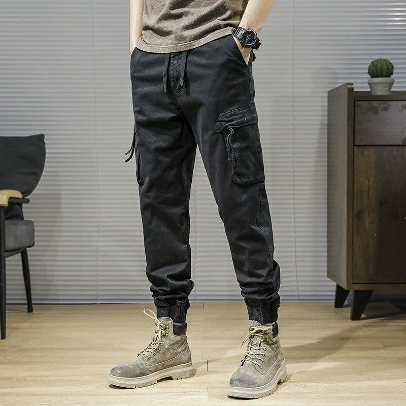 Size 28 38 men cargo jogger long pants elastic waist