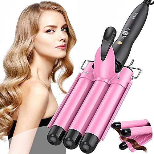 3 Barrel Hair Curler Pink Hair Waver Curling Iron Big Wave Hair