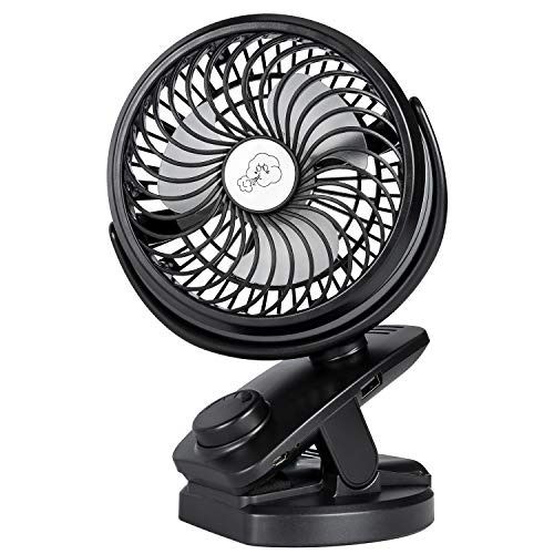 IREEN USB Clip on Fan Rechargeable Pram Fan 5000mAh Battery Fan