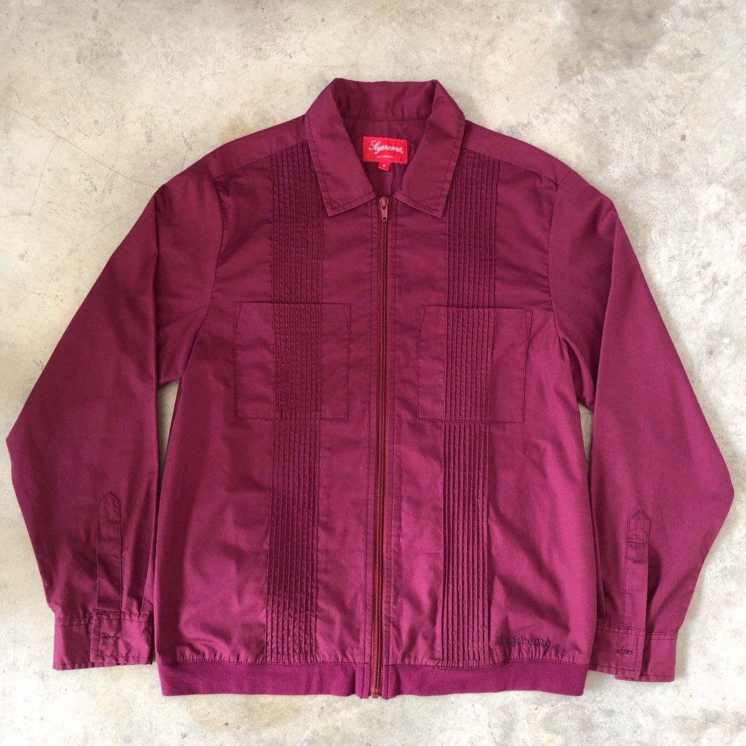 Supreme pin tuck zip up shirt clearance