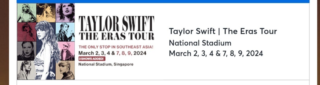 Taylor Swift THE ERAS TOUR Cat 3, Tickets & Vouchers, Event Tickets on