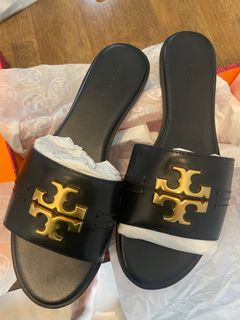 Black and gold tory burch 2025 sandals