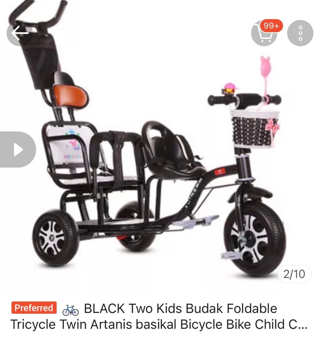 Tricycle for online two kids