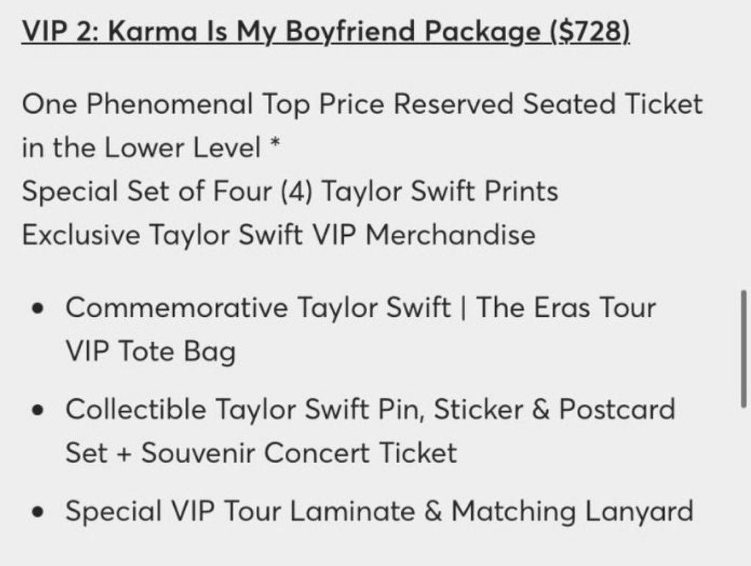 VIP 2 Taylor Swift Singapore Tour 2024, Tickets & Vouchers, Event