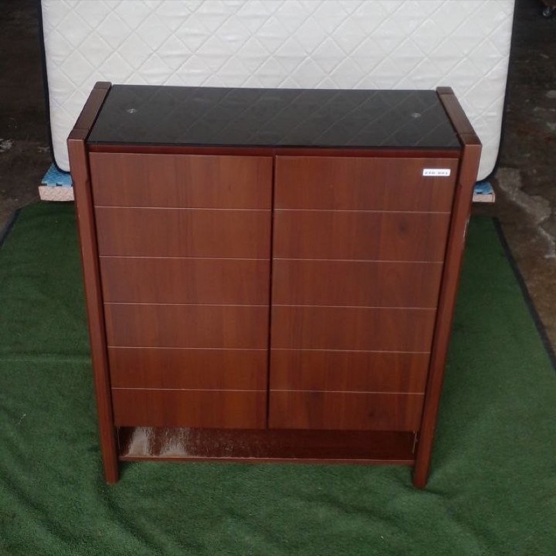 W52A Almari Kasut Glass Top Shoe Furniture & Home Living