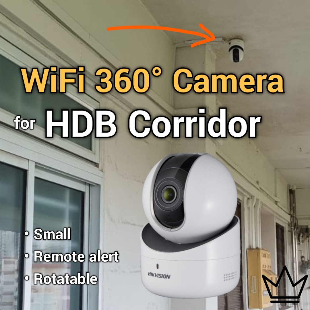 WiFi Cam for HDB Corridor Secure Door Protect Premises & Family
