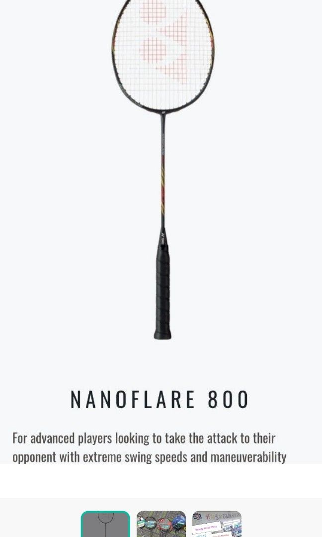 Yonex 800 Racket Yonex Racket Nanoflare 800, Sports Equipment, Sports & Games, Racket ...