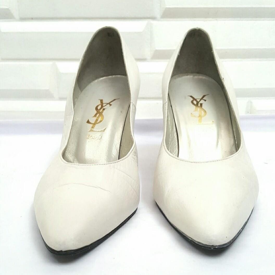 Ysl Yves Saint Laurent Pumps Ivory White Us5, Women'S Fashion, Footwear,  Heels On Carousell