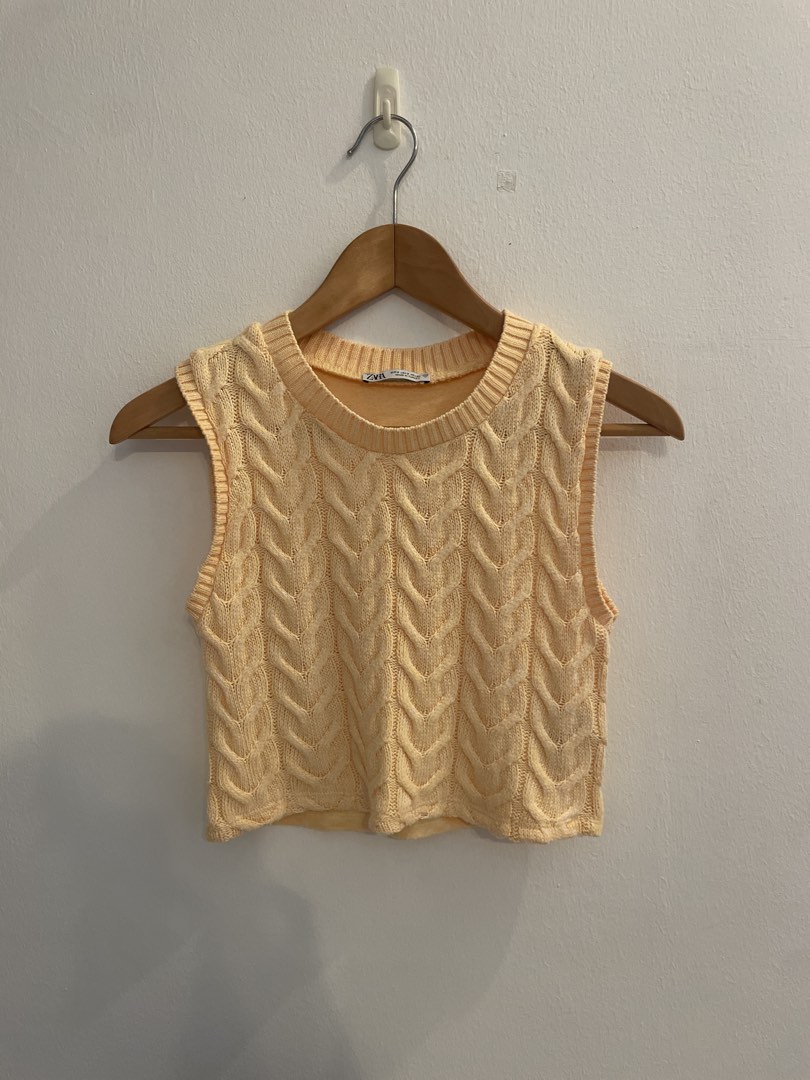Gold knit outlet crop top